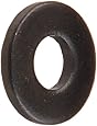 Steel Flat Washer, Black Oxide Finish, ASME B18.22.1, No. 8 Screw Size, 3/16" ID, 7/16" OD, 0.049" Thick (Pack of 100)