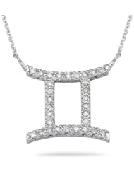 Diamond Zodiac Pendant - 0.3 Ct Diamond Zodiac Pendant 14K White Gold