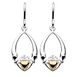 Kit Heath Sterling Silver & Gold Plate Claddagh Dangle Earrings