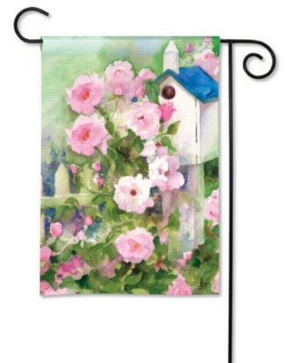 Mailwraps Roses and Birdhouse Garden Flag