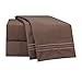 Clara Clark Premier 1800 Series 4pc Bed Sheet Set - Queen, Chocolate Brown