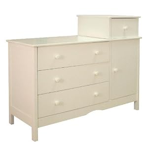 Combo Dresser with Cabinet in White Finish