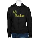 Pittsburgh Steelers Ladies Black Reading the Defense Full Zip Hoody Sweatshirt
