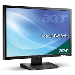 Acer V243Wd 61 cm (24 Zoll) Widescreen TFT Monitor DVI (Kontrast dyn. 3000:1, 5 ms Reaktionszeit) schwarzmatt