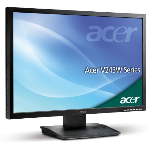 Acer V243Wd 24 Zoll Wide Screen TFT Monitor schwarzmatt DVI (Kontrast dyn. 3000:1, 5 ms Reaktionszeit)