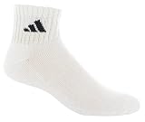 adidas Mens 6-Pack Quarter Sock, White/Black