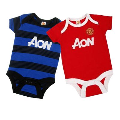 Manchester United FC Baby Bodysuit - 3/6 Months - 2 Pack - Football Gifts