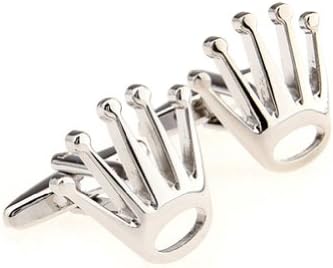 Silver Simple Crown Cufflinks For Men Brand Shirt Cuff Links