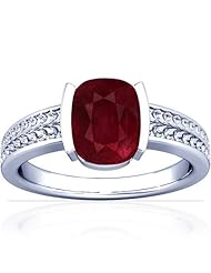 Platinum Cushion Cut Ruby Solitaire Ring