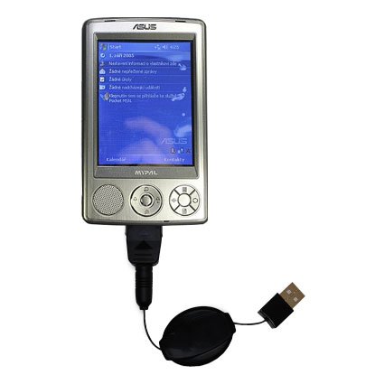 Retractable USB Cable for the Asus MyPal A632 with Power Hot Sync and Charge capabilities - uses Gomadic TipExchange Technology