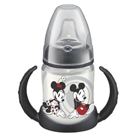 NUK 150ml Disney First Choice Learner Bottle with Non-Spill Silicone Spout (Black)