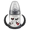 NUK 150ml Disney First Choice Learner Bottle with Non-Spill Silicone Spout (Black)