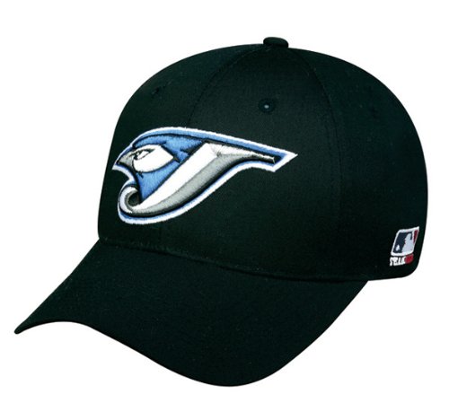 MLB YOUTH Toronto BLUE JAYS Home Black Hat Cap Adjustable Velcro TWILL New