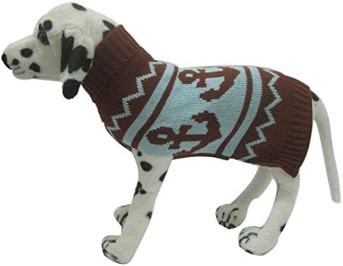 IUNEED Fashion Pet Dog knitting Crochet Sweater for Autumn Winter Keep Warm Clothes (Brown, XL)