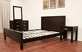 4pc Queen Size Bedroom Set in Light Cappuccino Finish