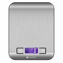 Etekcity Digital Multifunction Food Kitchen Scale,11lb 5kg, Silver, Stainless Steel (Batteries Included)
