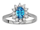 1.25 cts Genuine Blue Topaz Ring - 14kt White or Yellow Gold FREE GIFT BAG!