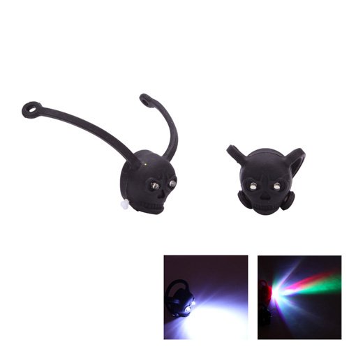 Pair of Bike Cute Skull Safty Rear Light Black
