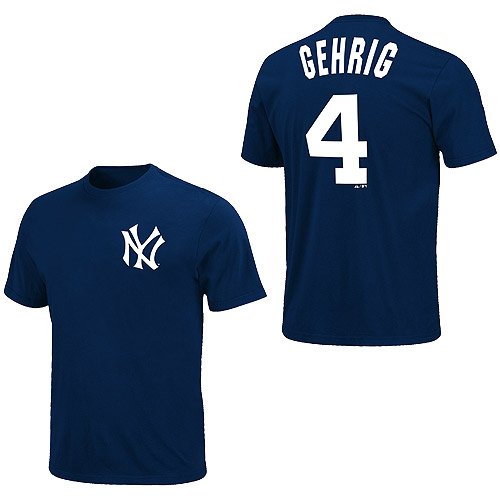 New York Yankees Lou Gehrig Cooperstown Name & Number T-Shirt Xx Large