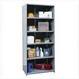 Hi-Tech Shelving Heavy-Duty Closed Type Starter and Optional Add-on Unit with 6 Shelves Size: 87