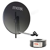 Maxx Digital 90cm Mesh Satellite dish + Lnb + 30m, 90cm, Grey