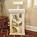 Majestic Pet Products Bungalow Faux Sheepskin Cat Tree - White (44