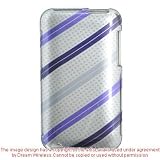 Premium Design Hard Crystal Snap-on Case for Apple iPod Touch 2, 3, 3rd Generation 8GB, 32GB, 64GB - Lavender Purple Stripes Print
