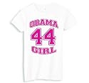Women's President Barack Obama T-Shirt (Obama 44 Girl) Womens Fashion Cut White Shirt; Great Gift Ideas for Women, Ladies, Misses, Juniors, & Teens (Collectible Novelty Items)