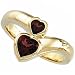 14Kt Yellow Gold Double Heart Shaped Mozambique Garnet Ring