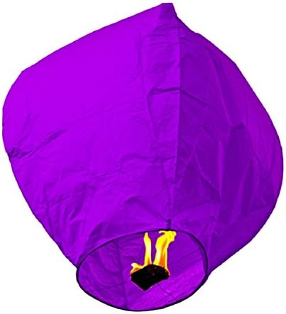 (50) White Paper Chinese Lanterns Sky Fly Candle Lamp for Wish Party Wedding (50 Purple)