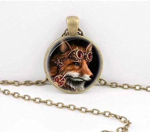 Quote Pendant Pendant,Steampunk Fox with goggles. Bookmark/Key Chain/Necklace