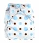 FuzziBunz Cloth Pocket Diaper Brown and Blue Dot Medium