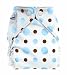 FuzziBunz Cloth Pocket Diaper - Small - Brown & Blue Dot