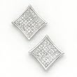 Solid 14K White Gold .25 Carat Micro Pav&eacute; Genuine Diamond Earrings