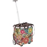 Reisenthel Carry Cruiser- Rolling Tote with Telescoping Handle, Floral Multi