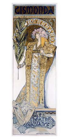 Mucha Nouveau Bernhardt Gismonda Art Styles Giclee Poster Print by Alphonse Mucha, 18x36