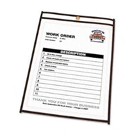 New-C-Line 46911 - Shop Ticket Holders, Letter, Clear Front & Back w/Black Stitching, 25/Box - CLI46911