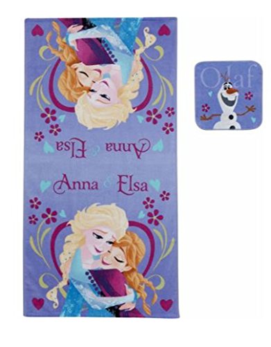 Disney FROZEN Sisters 2 piece Bath Towel and Wash Cloth Set