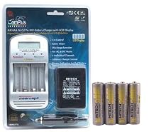 Hitech - Quick Charger with LCD Indicator and 4 AA Ni-Mh 2400mAh Batteries. *** FREE Battery Case***