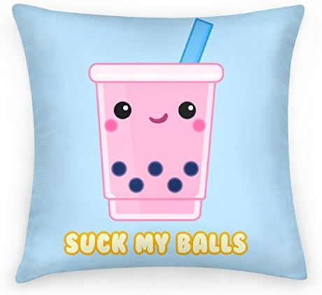 Nihila New Suck My Balls 18 x 18 Inch Decorative Throw Pillow