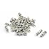 25Pcs Silver Tone Metal Linkage Stoppers 1.8 x 0.8mm for Steel Wire