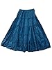 Peasant Skirt Bohemian Blue Crinkle Skirts