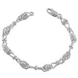 Gorgeous 925 Sterling Silver Byzantine Love Knot Combo 7.5 Inch Bracelet