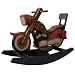 Carved & Painted Acacia Wood Children's Rocking Chopper Motorcycle