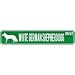 New  White German Shepherd Dog Drive  Street Sign Dog