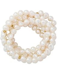 Baroni Five Strand Pearl Stretch Bracelet Set in 24K Gold Plate over Sterling