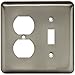 Brainerd 64358 Stamped Steel Round Single Toggle Switch/Duplex Outlet Wall Plate / Switch Plate / Cover, Satin Nickel