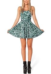 Scoop Neck General Print Polyester/Spandex Skater Dress/Club Dress/Party Dress 