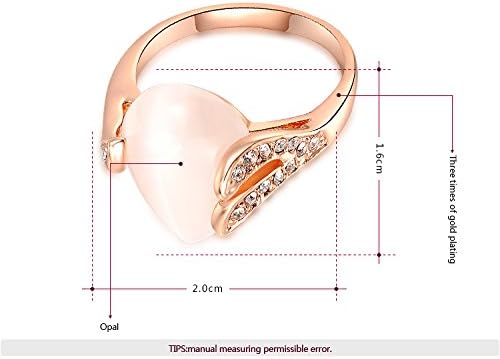 MagicGo Genuine Rose Gold Plated Exaggerated Decorations Unparalleled Drop Opal Ring
