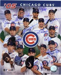 Cubs, Chicago (2005) Autographed/Hand Signed 8x10 Photo By the 2005 Chicago Cubs: Kerry Wood, LaTroy